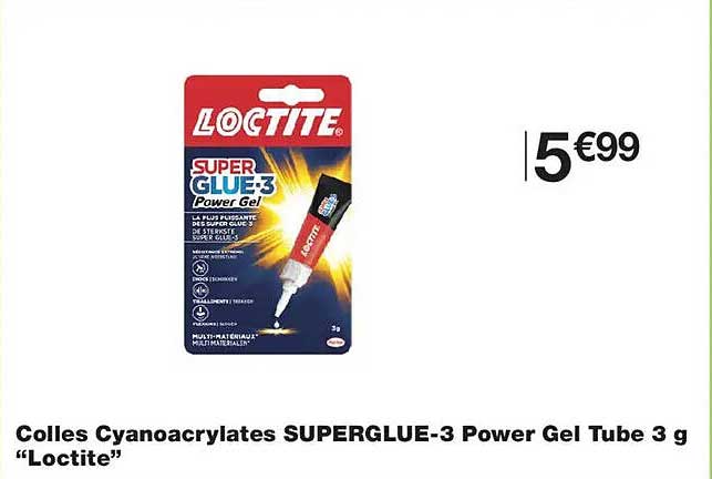 Colles Cyanoacrylates SUPERGLUE-3 Power Gel Tube 3 g "Loctite"