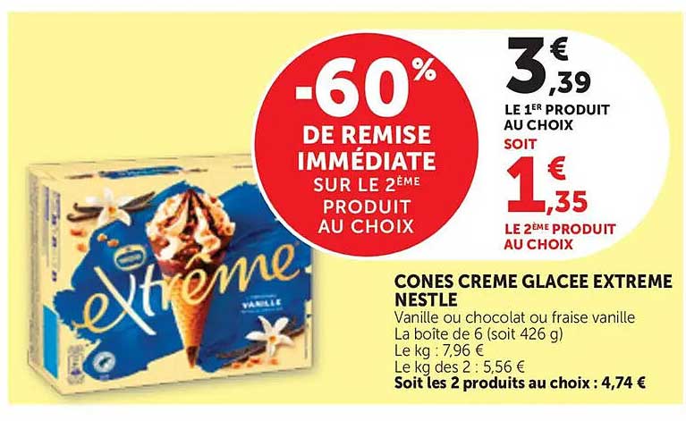 CONES CREME GLACEE EXTREME NESTLE