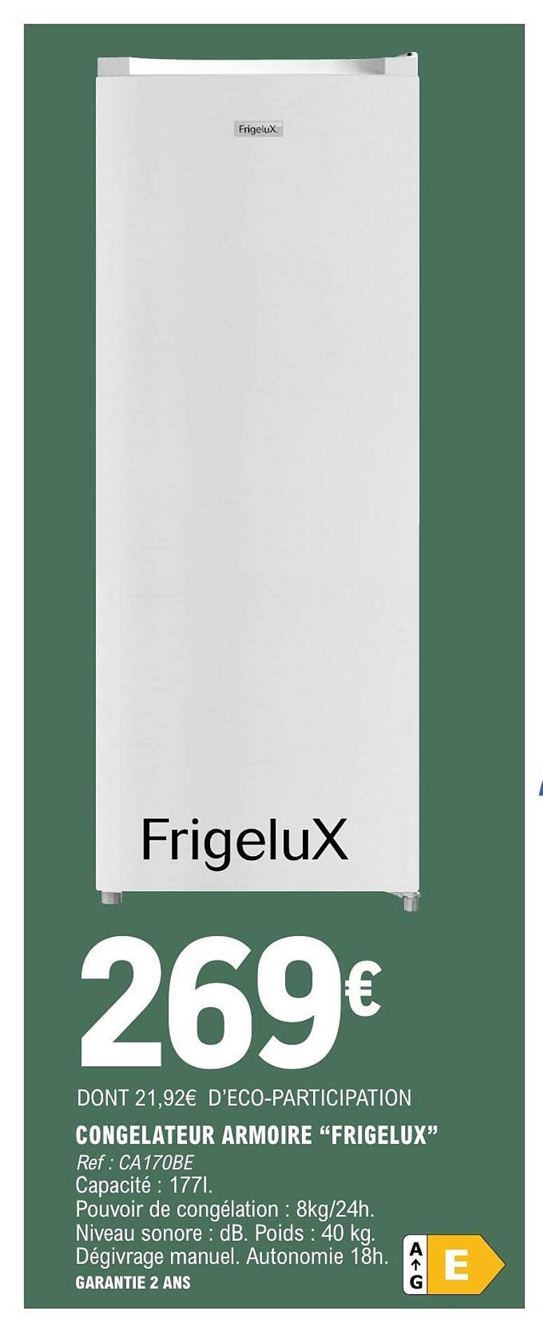 CONGELATEUR ARMOIRE “FRIGELUX”