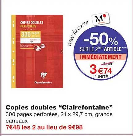 Copies doubles “Clairefontaine”