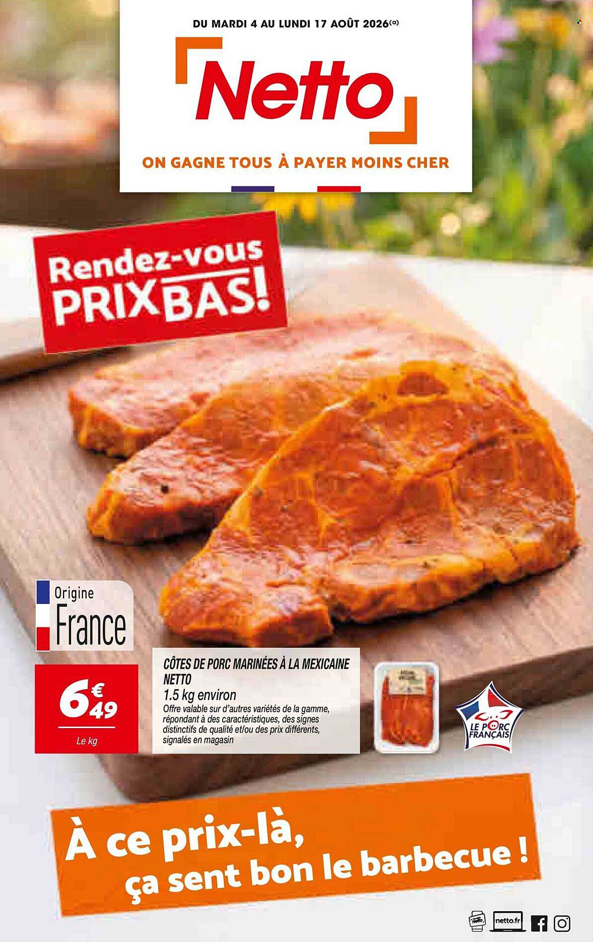 CÔTES DE PORC MARINÉES À LA MEXICAINE NETTO