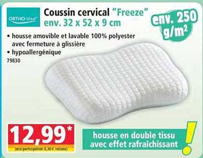 Coussin cervical “Freeze” env. 32 x 52 x 9 cm