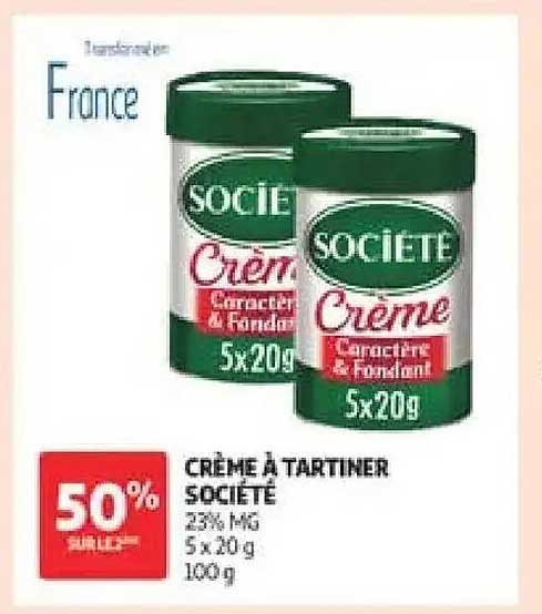 CRÈME À TARTINER SOCIÉTÉ 23% MG 5 x 20 g 100 g