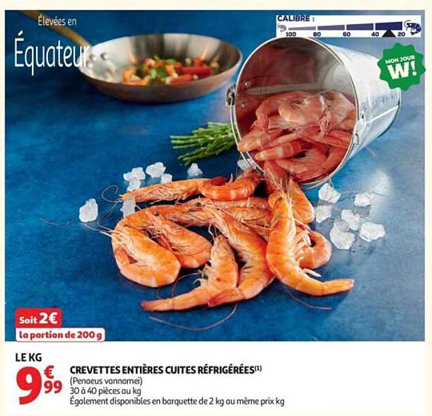 CREVETTES ENTIÈRES CUITES RÉFRIGÉRÉES