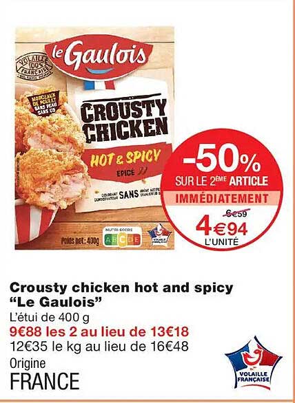 Crousty chicken hot and spicy “Le Gaulois”