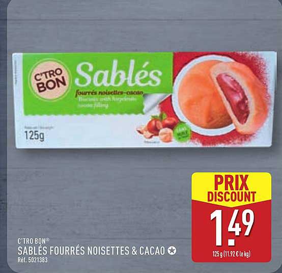 C'TRO BON Sablés fourrés noisettes & cacao