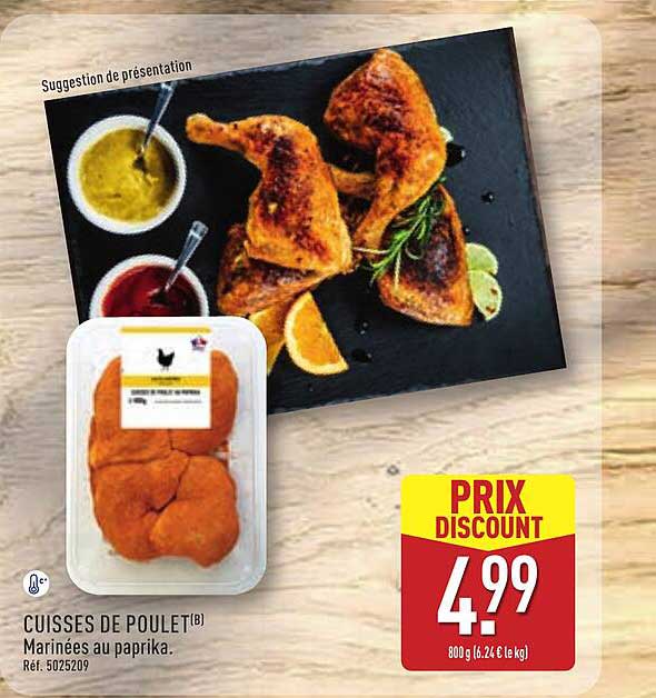 CUISSES DE POULET(B) Marinées au paprika. Réf. 5025209
