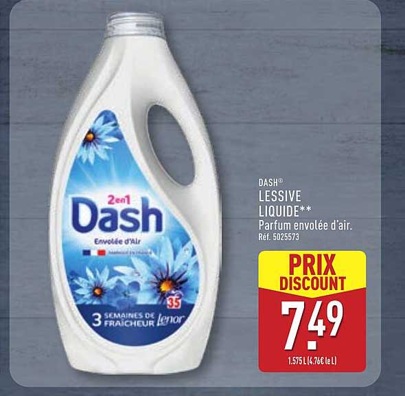 DASH LESSIVE LIQUIDE** Parfum envolée d'air. Réf. 5025573