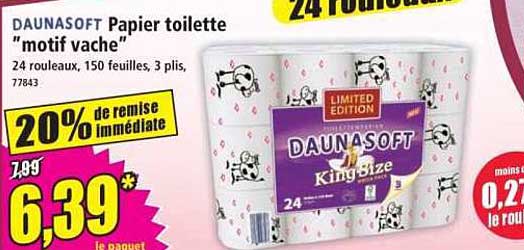 DAUNASOFT Papier toilette "motif vache"