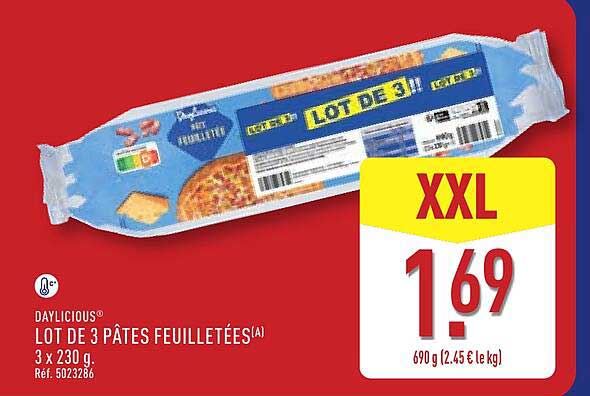 DAYLICIOUS® LOT DE 3 PÂTES FEUILLETÉES(A) 3 x 230 g