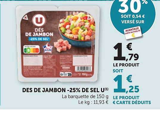DES DE JAMBON -25% DE SEL U