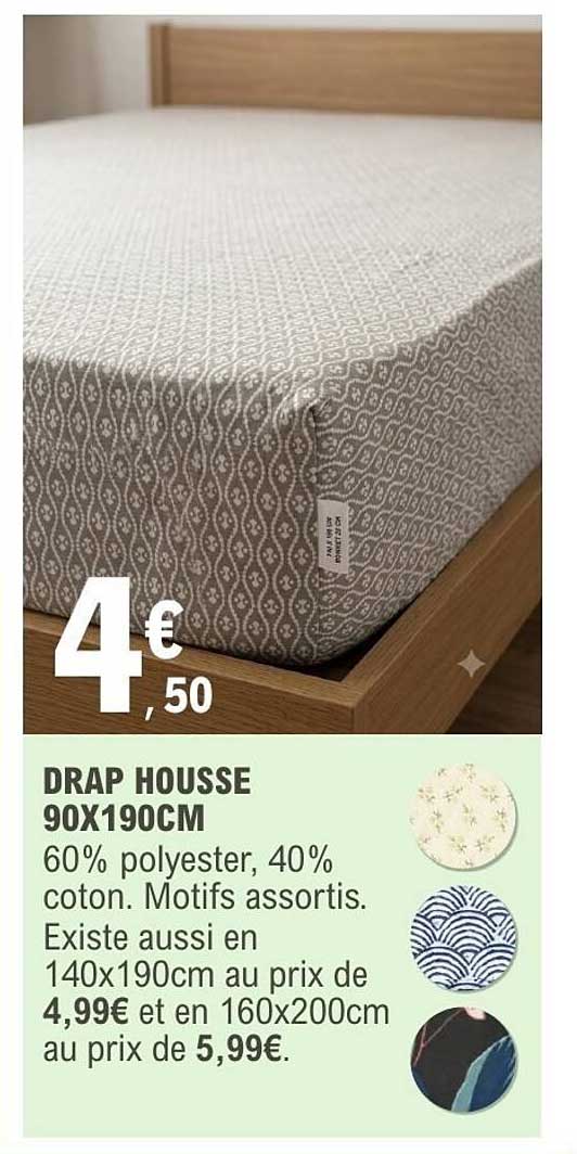 DRAP HOUSSE 90X190CM