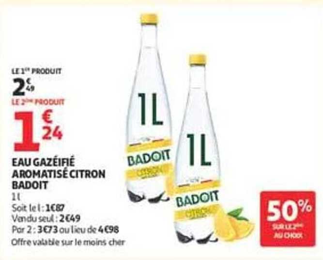 EAU GAZIFIÉ AROMATISÉ CITRON BADOIT
