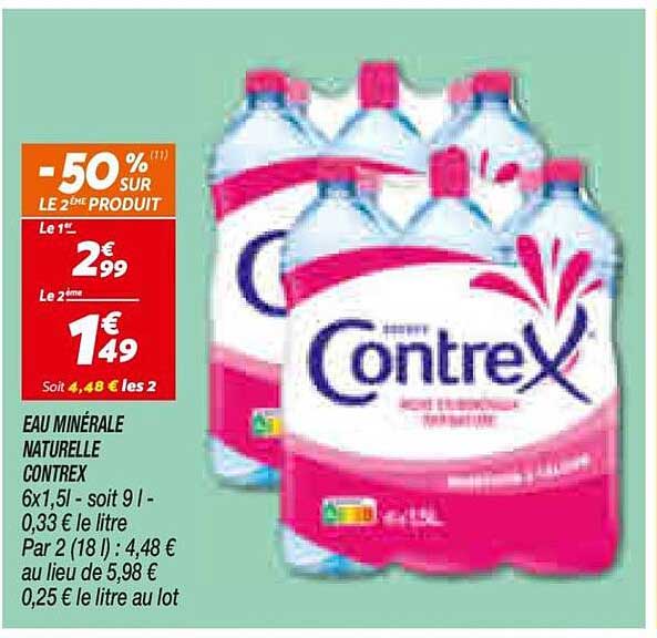 EAU MINÉRALE NATURELLE CONTREX 6x1,5l