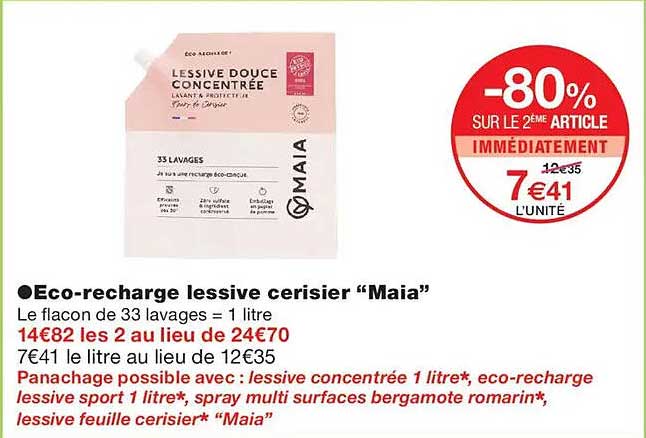 Eco-recharge lessive cerisier “Maia”