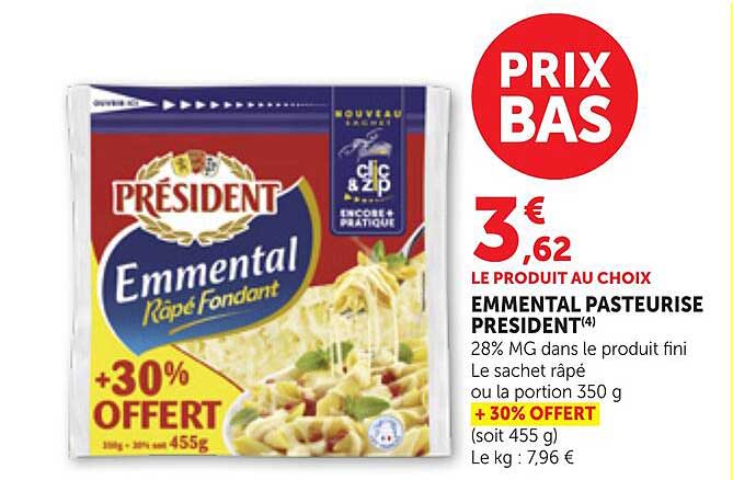 EMMENTAL PASTEURISE PRESIDENT