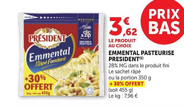 EMMENTAL PASTEURISE PRESIDENT
