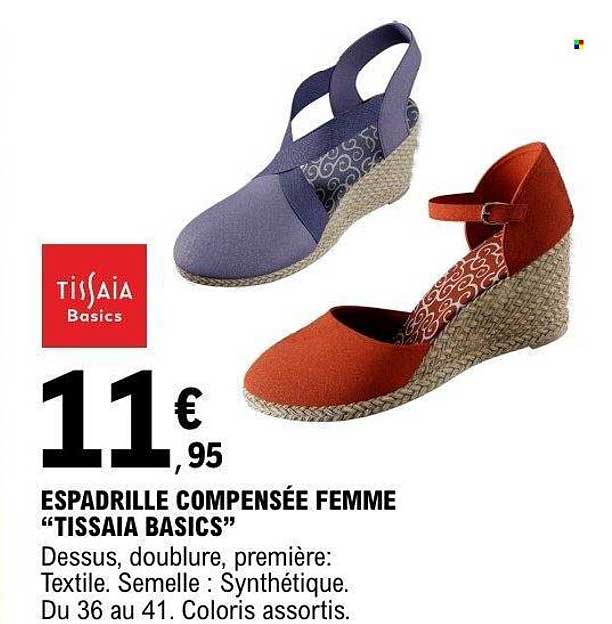 ESPADRILLE COMPENSÉE FEMME “TISSAIA BASICS”