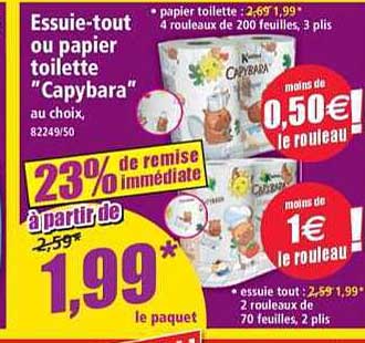 Essuie-tout ou papier toilette "Capybara" au choix