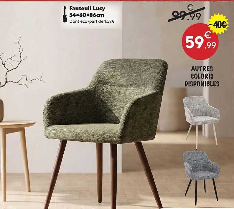 Fauteuil Lucy 54×60×86cm