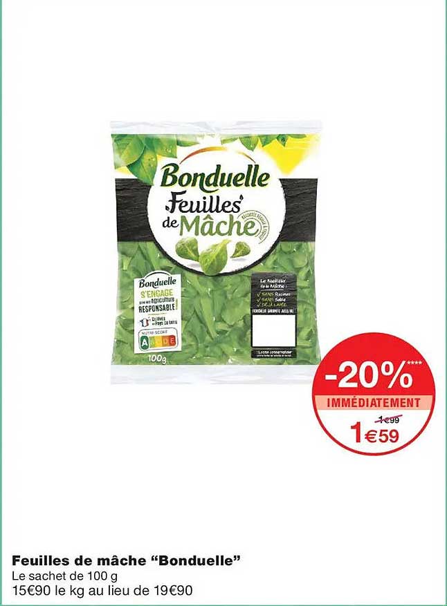 Feuilles de mâche “Bonduelle”
