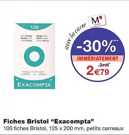 Fiches Bristol “Exacompta”