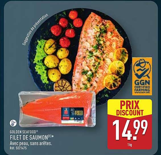 FILET DE SAUMON®
Avec peau, sans arêtes.