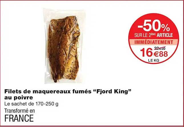 Filets de maquereaux fumés “Fjord King” au poivre