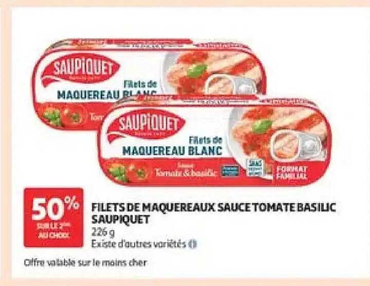 FILETS DE MAQUEREAUX SAUCE TOMATE BASILIC SAUPIQUET