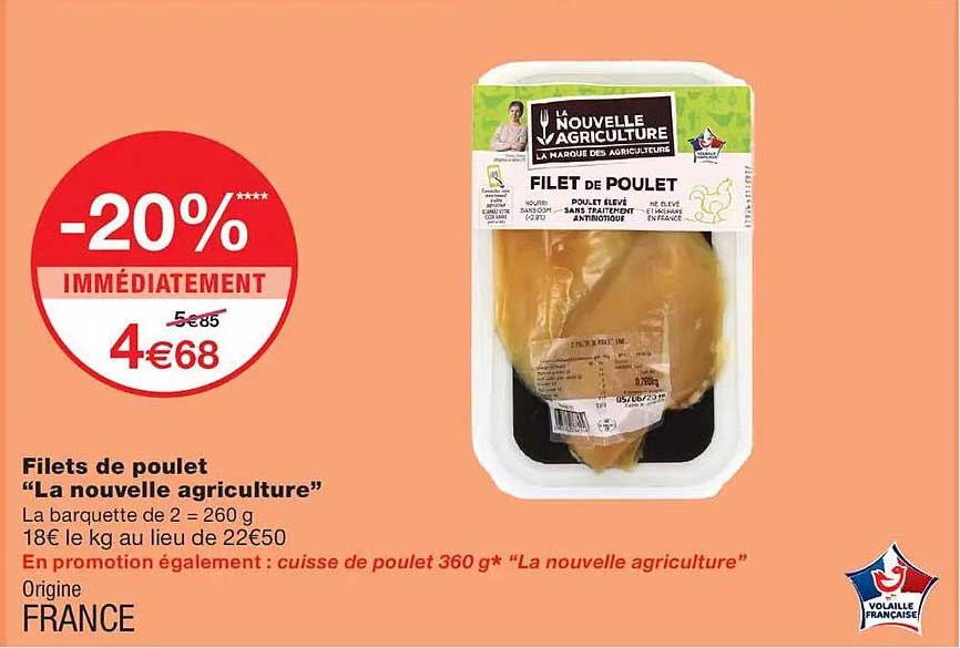 Filets de poulet “La nouvelle agriculture”