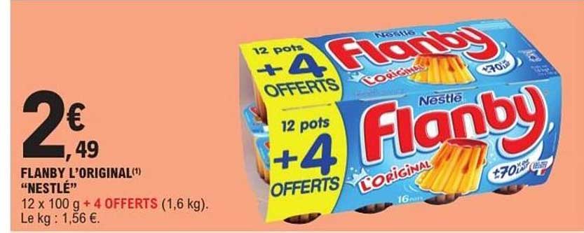FLANBY L’ORIGINAL¹ «NESTLÉ» 12 x 100 g + 4 OFFERTS (1,6 kg)