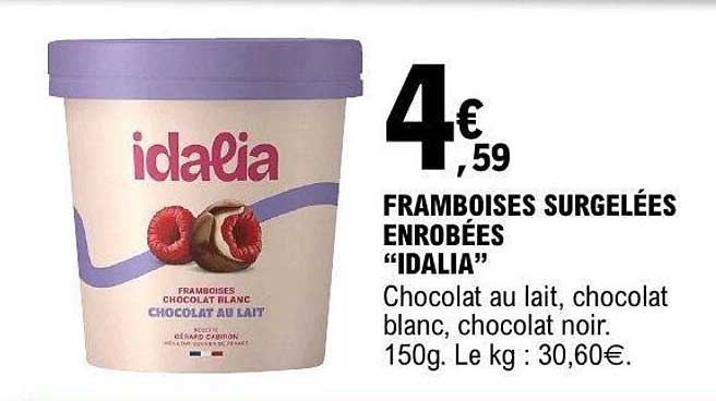 FRAMBOISES SURGELÉES ENROBÉES "IDALIA"
