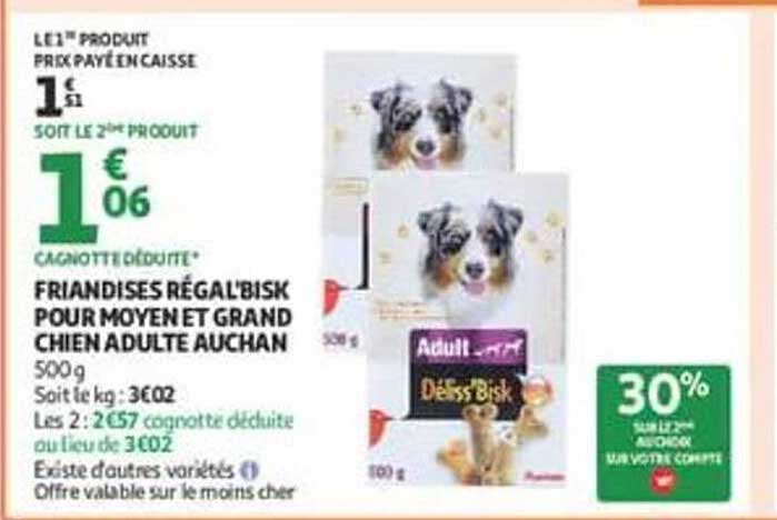 FRIANDISES RÉGAL BISK POUR MOYEN ET GRAND CHIEN ADULTE AUCHAN