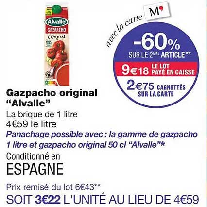 Gazpacho original “Alvalle”