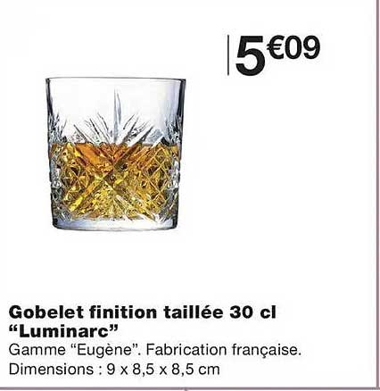 Gobelet finition taillée 30 cl “Luminarc”
