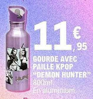 GOURDE AVEC PAILLE KPOP “DEMON HUNTER” 850ml en aluminium