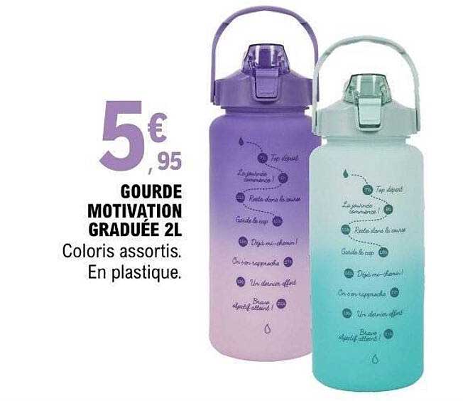 GOURDE MOTIVATION GRADUÉE 2L