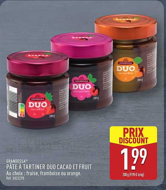 GRANDESSA® PÂTE À TARTINER DUO CACAO ET FRUIT