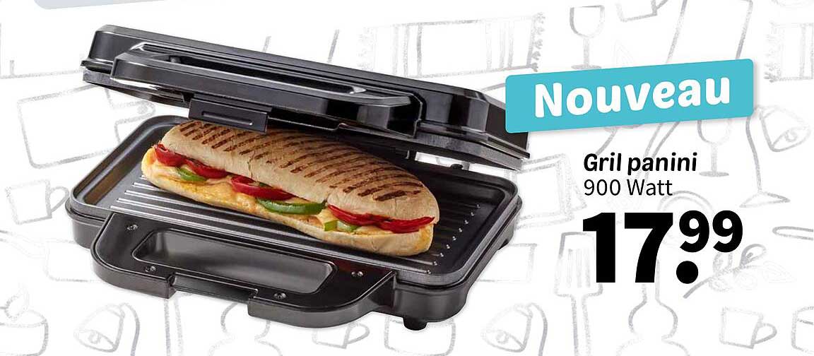 Gril panini 900 Watt