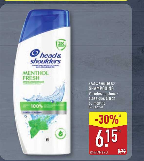 HEAD & SHOULDERS® SHAMPOOING Variétés au choix : classique, citron ou menthe.