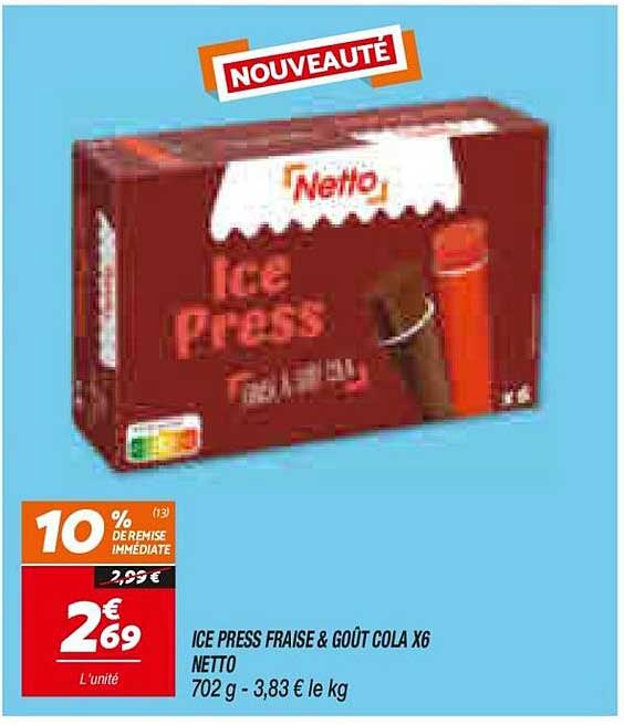 ICE PRESS FRAISE & GOÛT COLA X6 NETTO