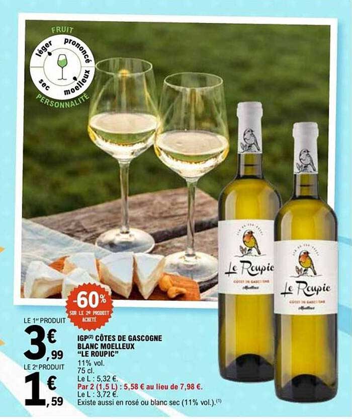 IGP CÔTES DE GASCOGNE BLANC MOELLEUX "LE ROUPIO"