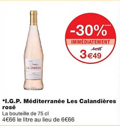 I.G.P. Méditerranée Les Calandières rosé