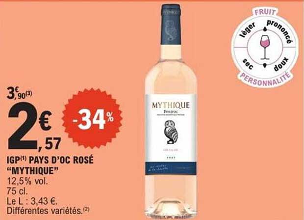 IGP PAYS D'OC ROSÉ "MYTHIQUE"