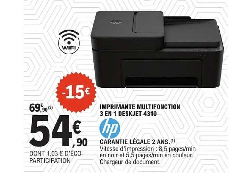 IMPRIMANTE MULTIFONCTION 3 EN 1 DESKJET 4310
