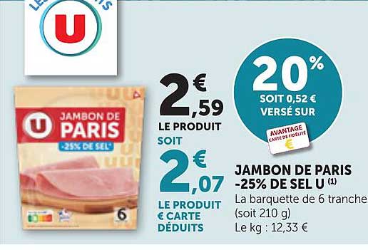JAMBON DE PARIS -25% DE SEL U
