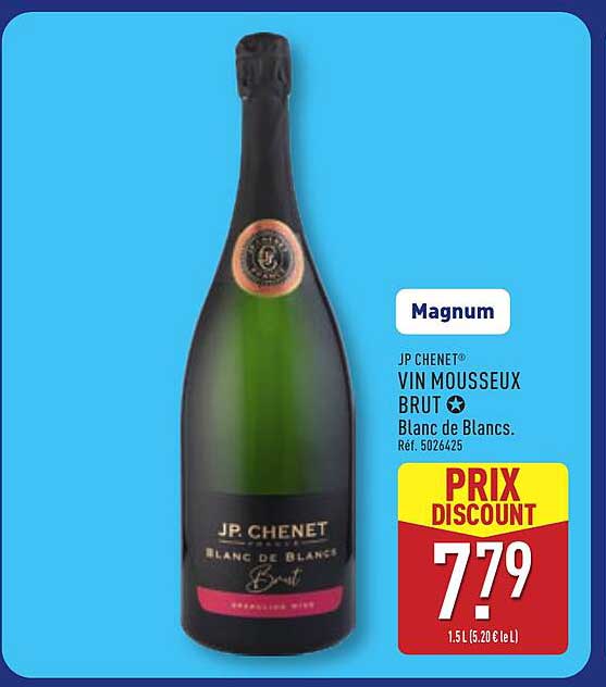 JP CHENET VIN MOUSSEUX BRUT Blanc de Blancs.