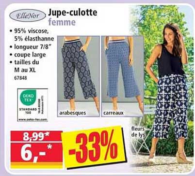 Jupe-culotte femme