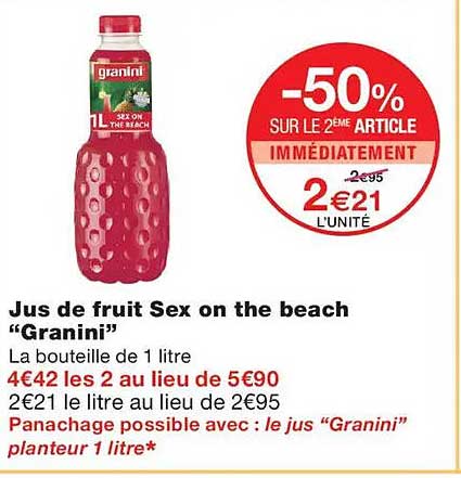 Jus de fruit Sex on the beach “Granini”