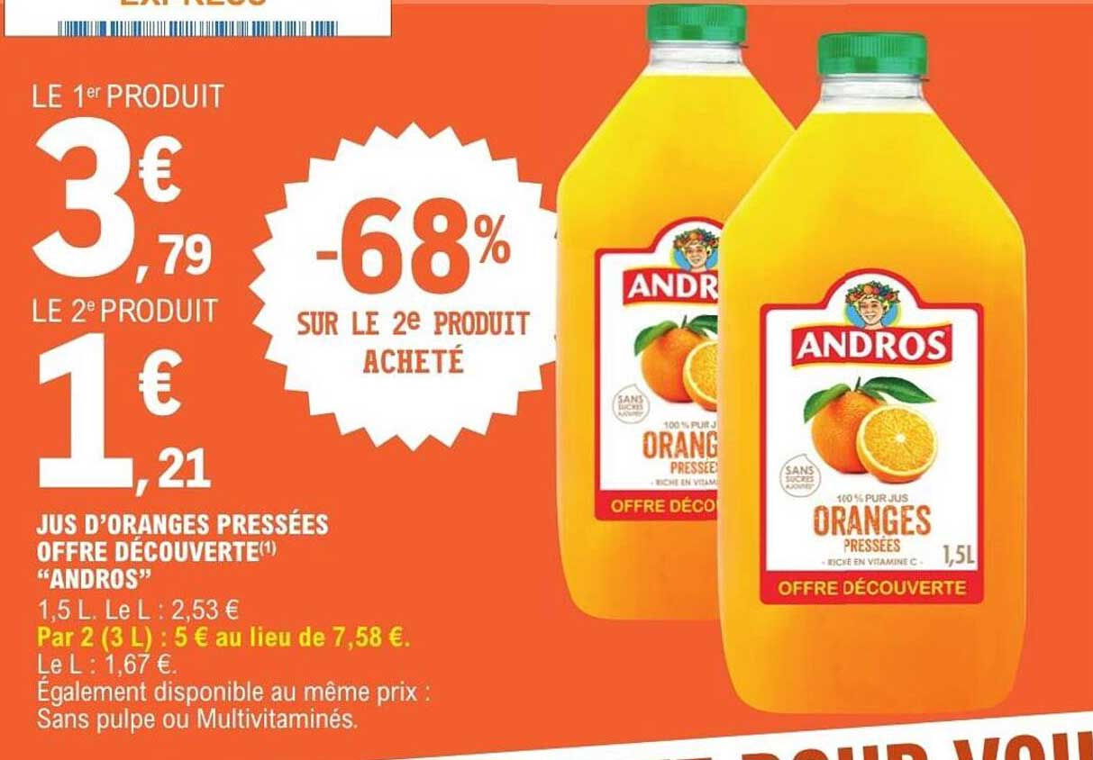 JUS D'ORANGES PRESSÉES OFFRE DÉCOUVERTE "ANDROS"
